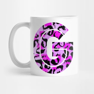 Abstract Letter G Watercolour Leopard Print Alphabet Mug